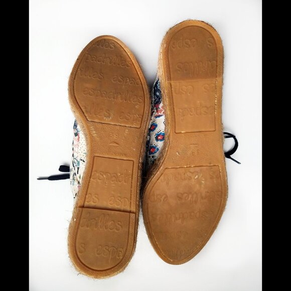 Gairno Floral Lace-up Espadrilles, Made in Spain - Picture 9 of 10